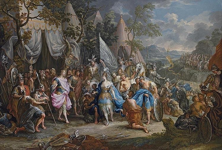 The Amazon Queen Thalestris In The Camp Of Alexander The Great By Johann Georg Platzer
