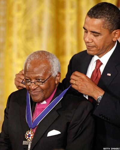 Desmond Tutu awarded the Congressional Medal of Freedom