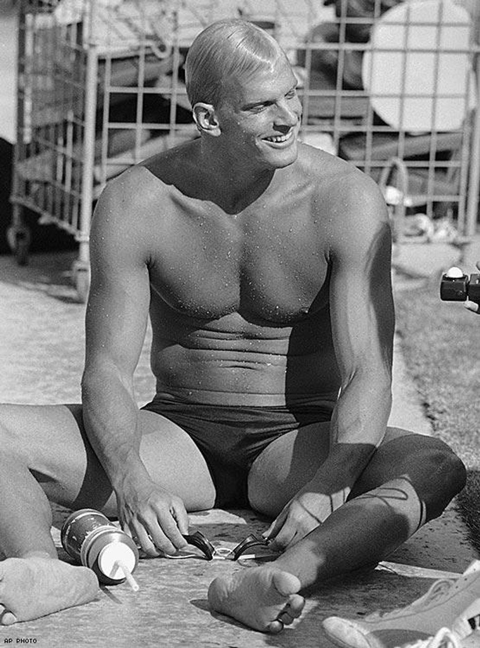 1984: Steve Lundquist during practice for the Los Angeles Summer Olympics