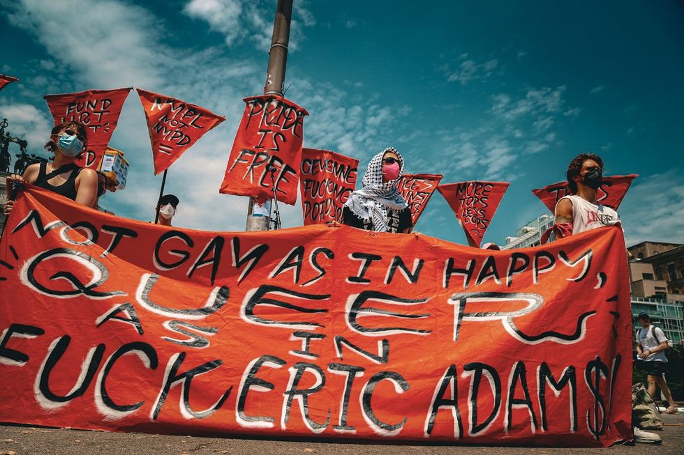 2024 Queers Against Mayor Adams NYC Budget Pride Protest