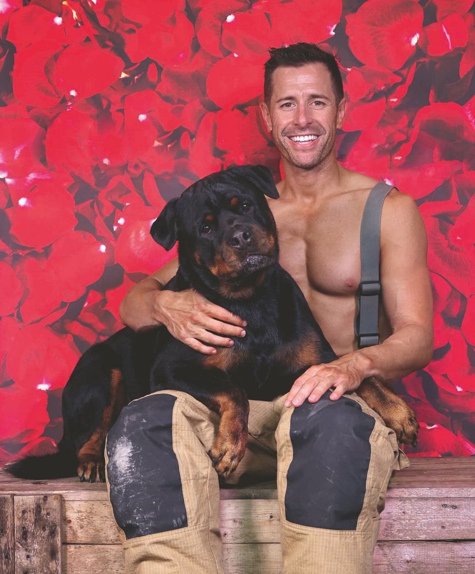 2025 Australian Firefighter Calendar sexy shirtless men with cute animals wearing uniforms