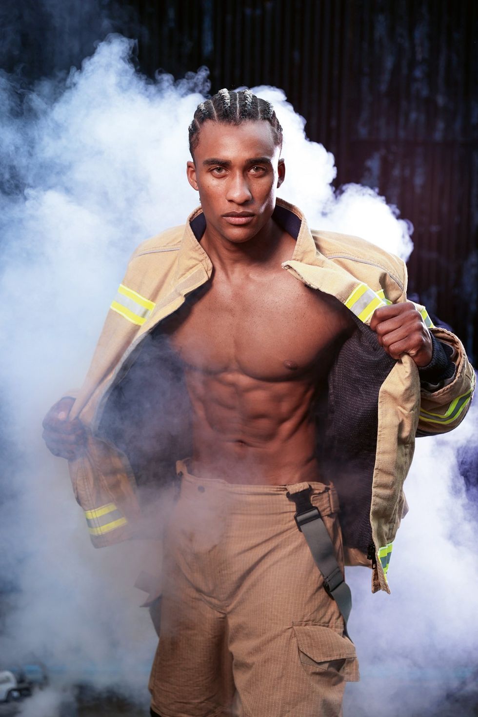 2025 Australian Firefighter Calendar sexy shirtless men with cute animals wearing uniforms