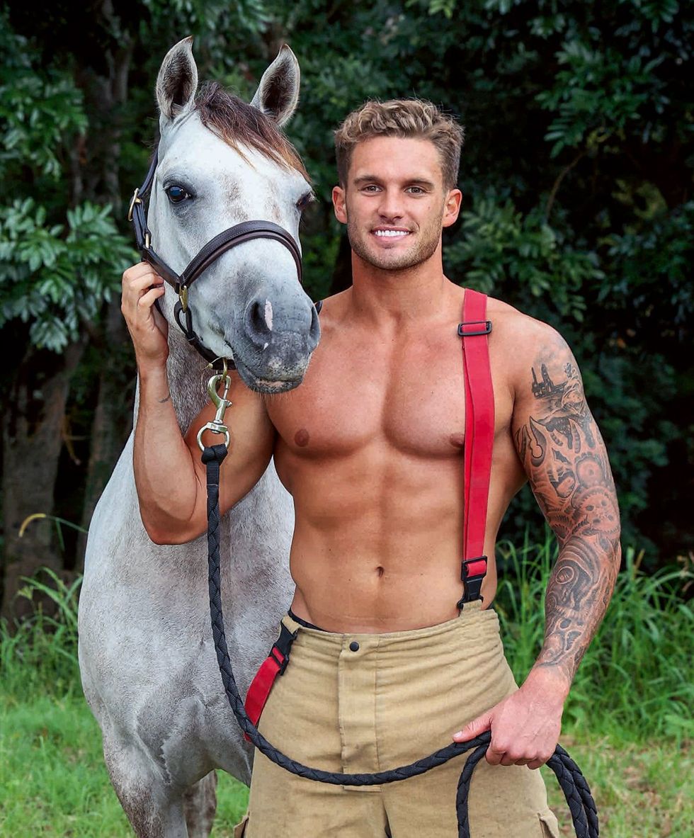 2025 Australian Firefighter Calendar sexy shirtless men with cute animals wearing uniforms