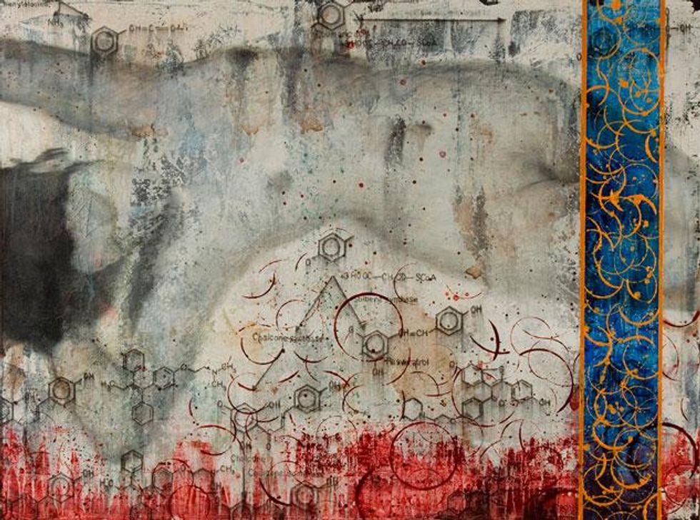 3-duchess-of-canterbury-in-early-morning-light---36x48-oil-acrylic-charcoal-&-wine-on-canvas-by-taylor-smith