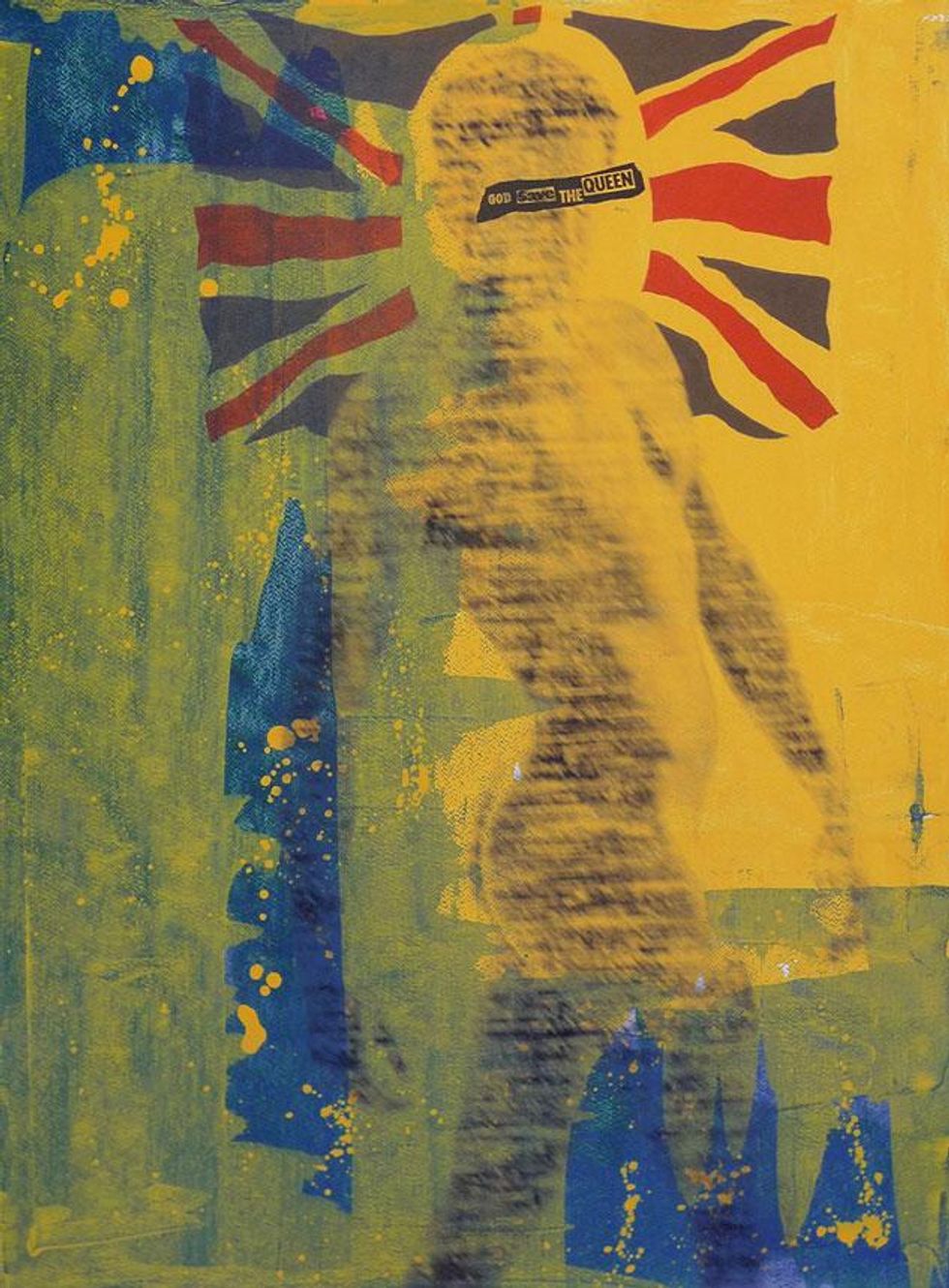 5-god-save-the-queen---30x22-silkscreen-&-wood-stain-on-paper-by-taylor-smith