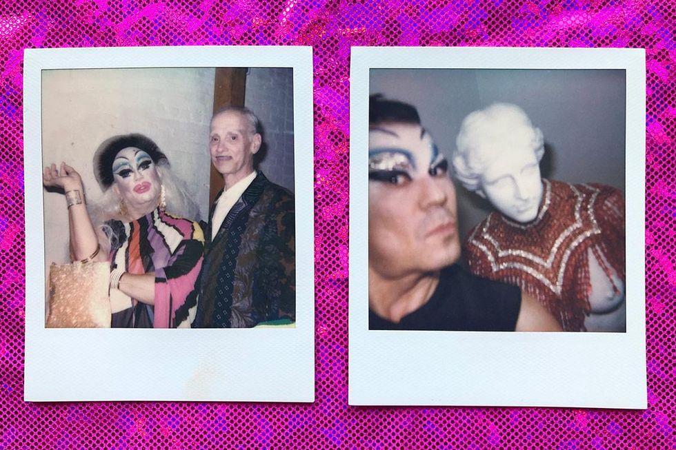 63 Self Portrait as LA Divina (Ruben Esparza) with John Waters + Self portrait (Ruben Esparza)