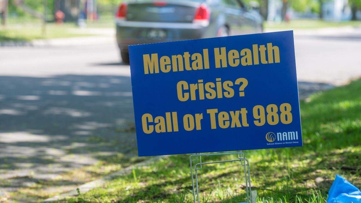 a 988 crisis resource sign