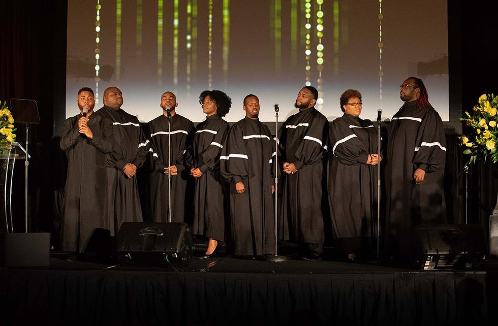 A choir performs at the Gentlemen's Ball