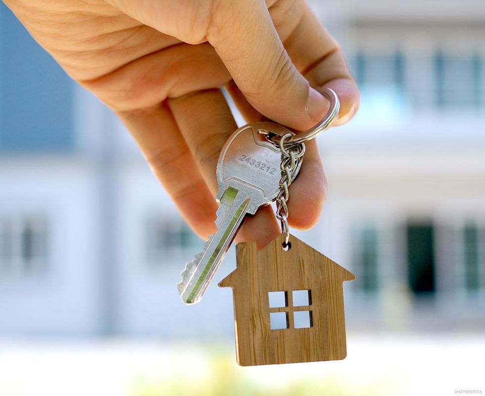 A key on a home keychain.