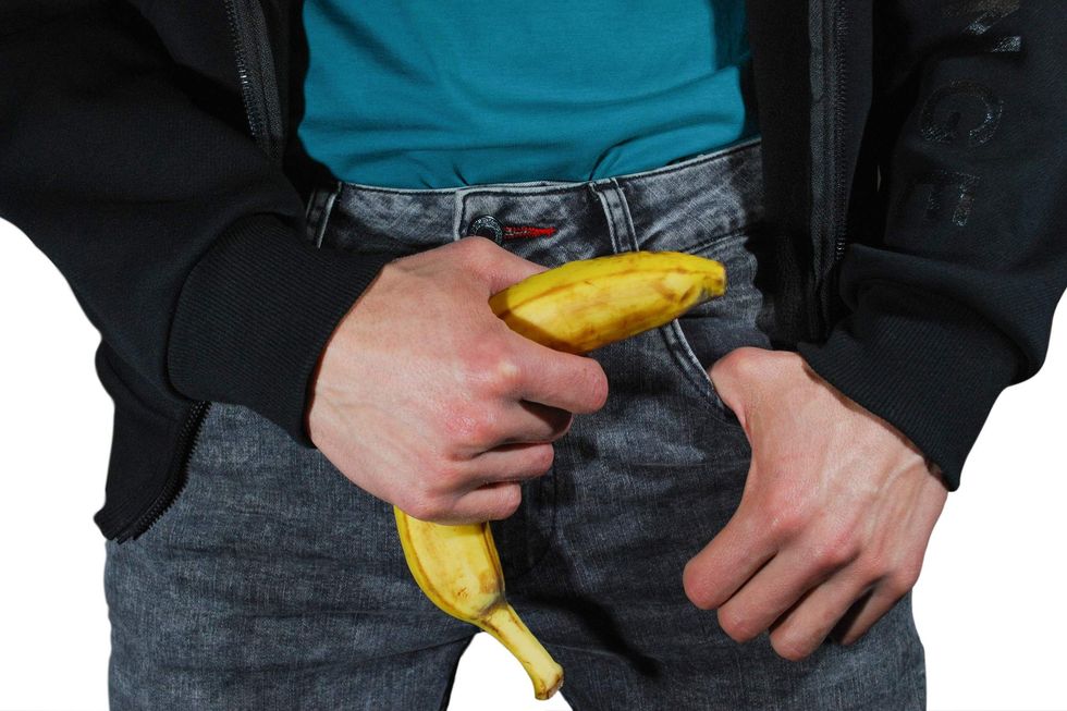 A man holding a banana