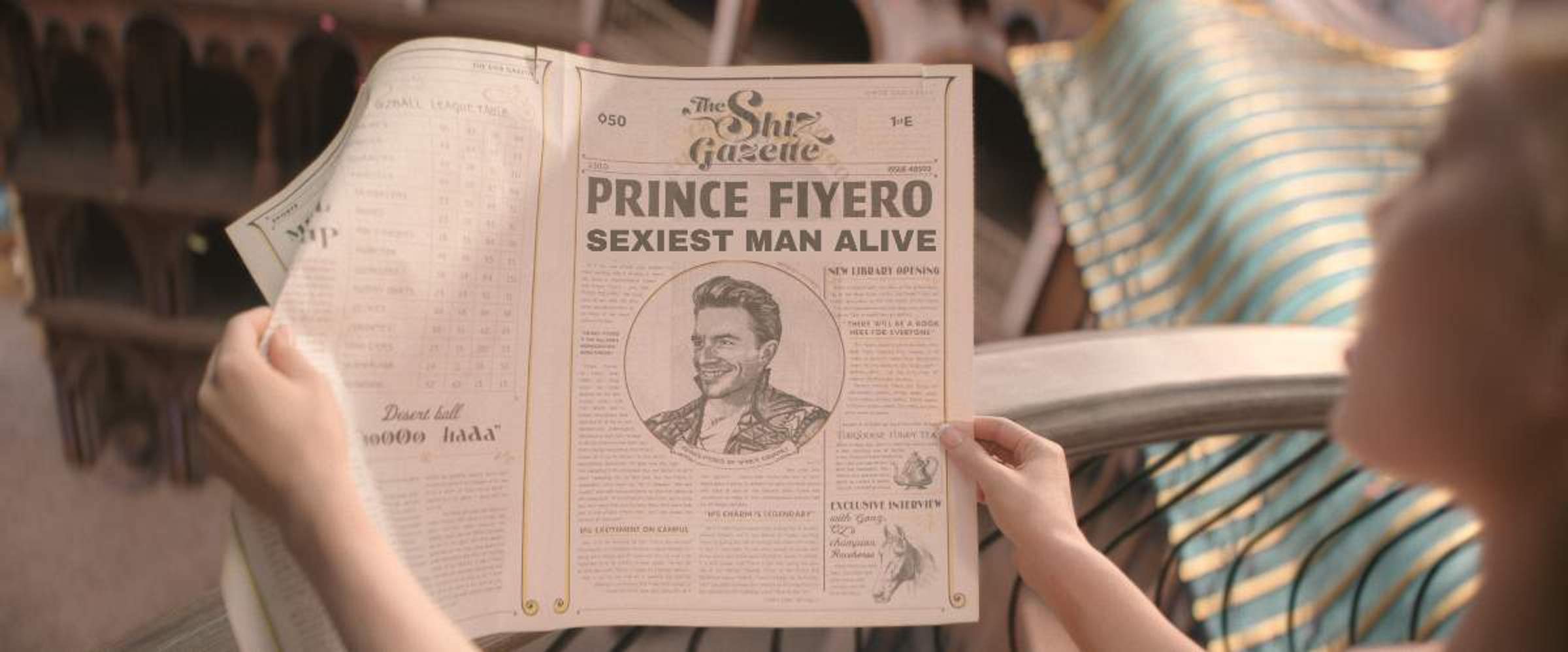 A news story featured on The Shiz Gazette in the Wicked movie \u2014 altered for Jonathan Bailey's milestone