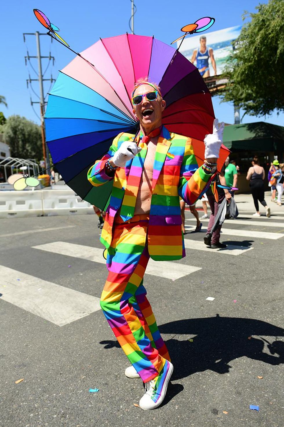 A parade goer at the City of West Hollywood's Pride Parade on June 05, 2022
