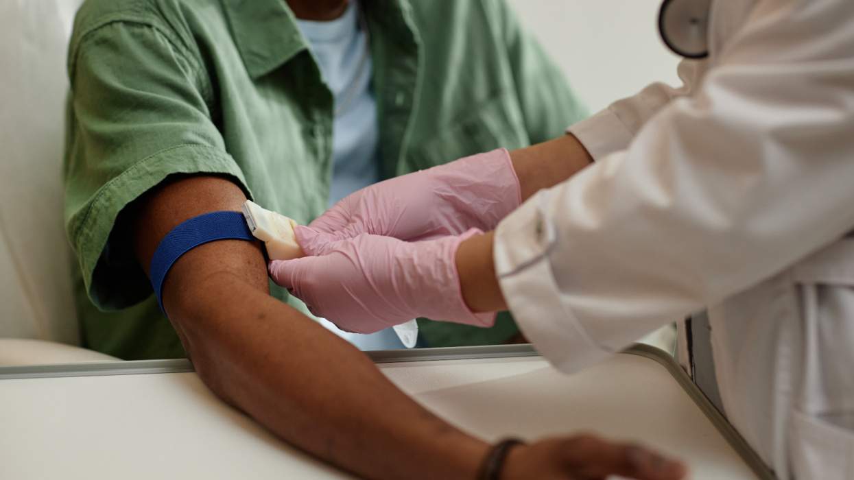 a person having a blood test done