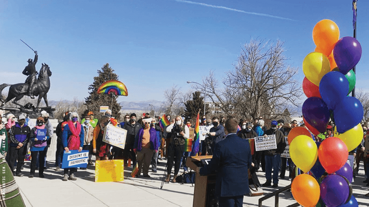 a protest in Montana