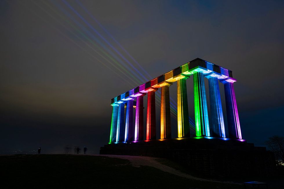 A rainbow-lit Calton Hill reflects the pride and vibrancy of Edinburgh\u2019s LGBTQ+ scene