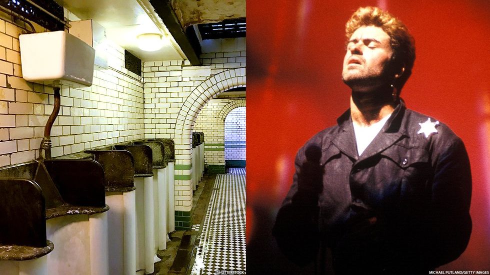 A restroom and George Michael