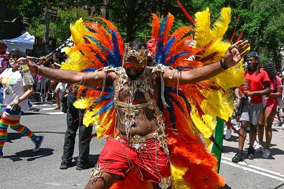 A reveler participates during the Pride Parade on June 26, 2022 in New York City