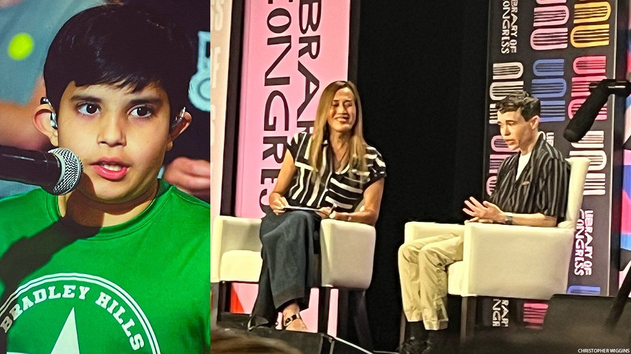 A transgender child talking to Elliott Page and Gina Chua and Elliot Page