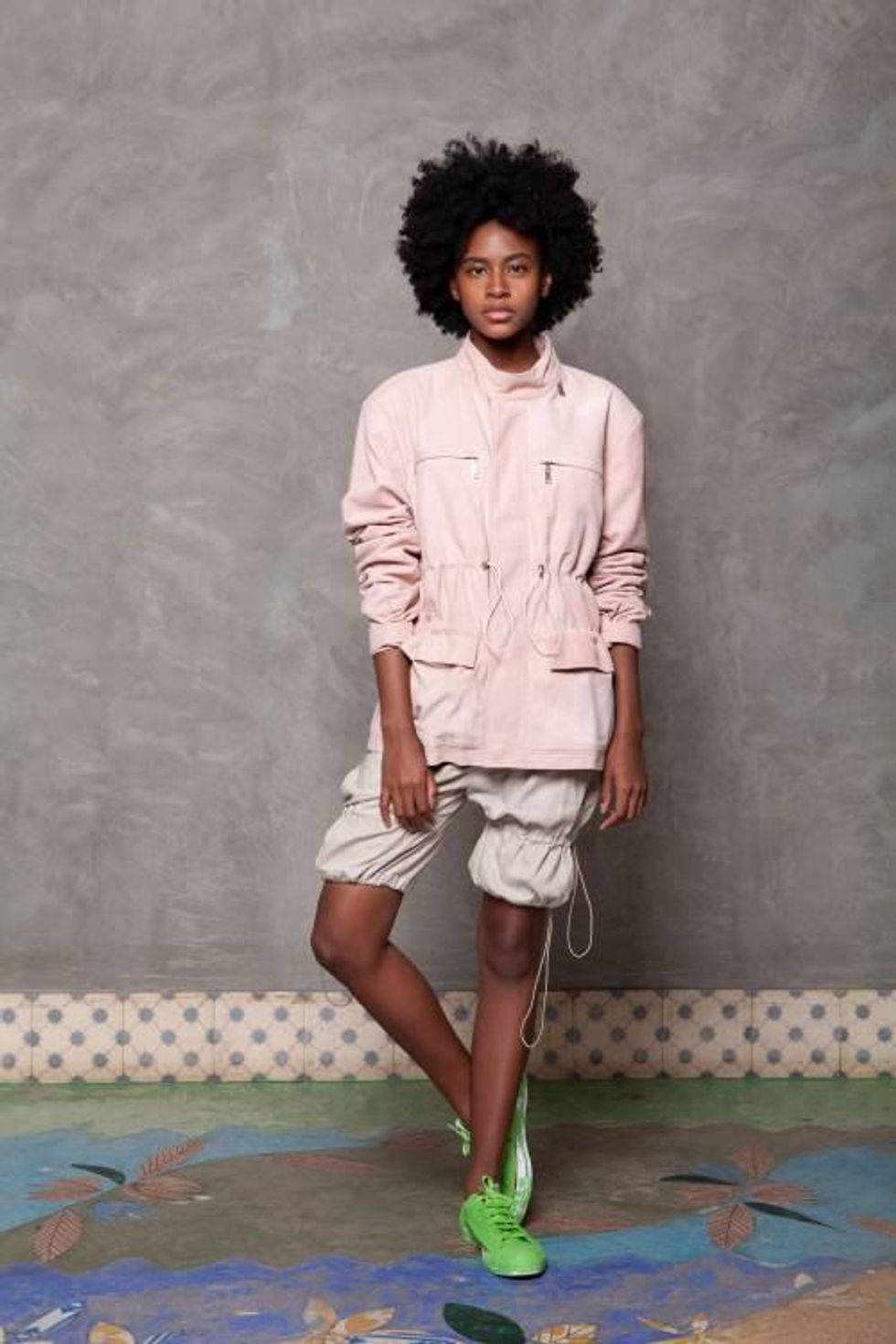 a WeDu by Coreon Du shirt and shorts, both which have ways to tighten or loosen the clothing