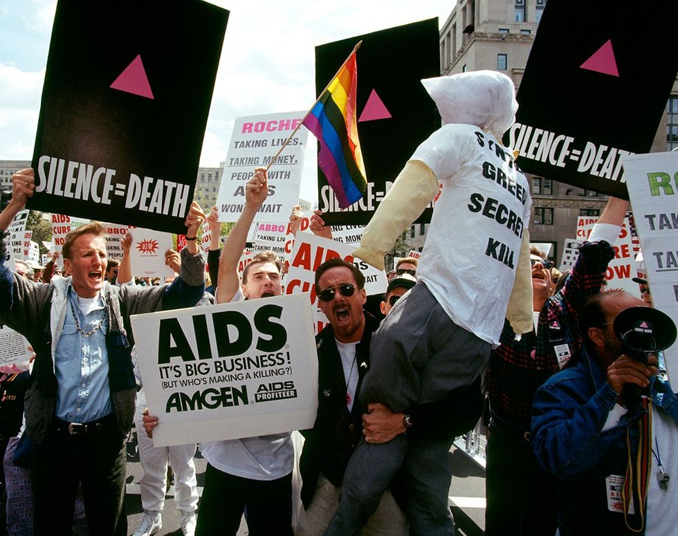 Act Up Activists at the gay rights demonstration on Capitol Hill April 24 1993
