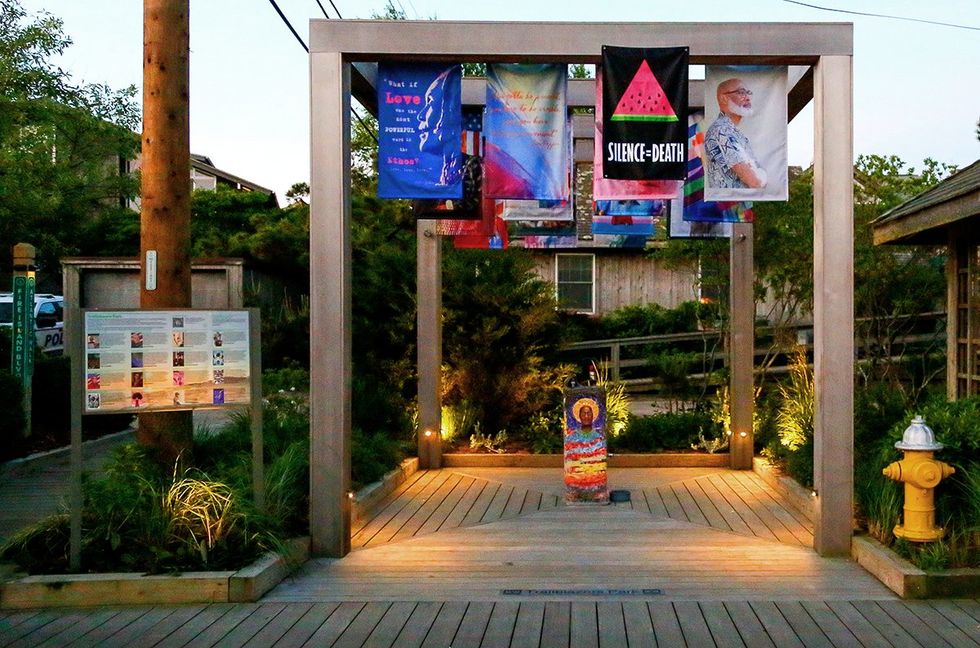 ACT UP NYC replaces gay Democratic congressman Ritchie Torres fireisland flag honors recently dead transgender activist Cecilia Gentili