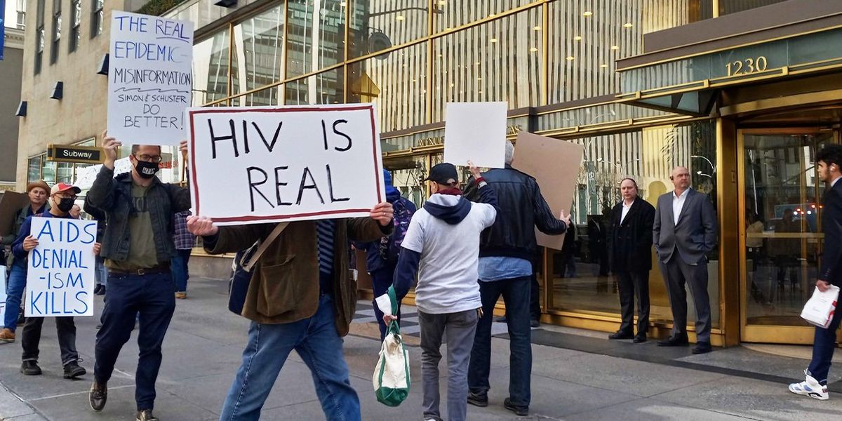 ACT UP and GLAAD Protest Simon & Schuster's 'Denialist' HIV Book ...