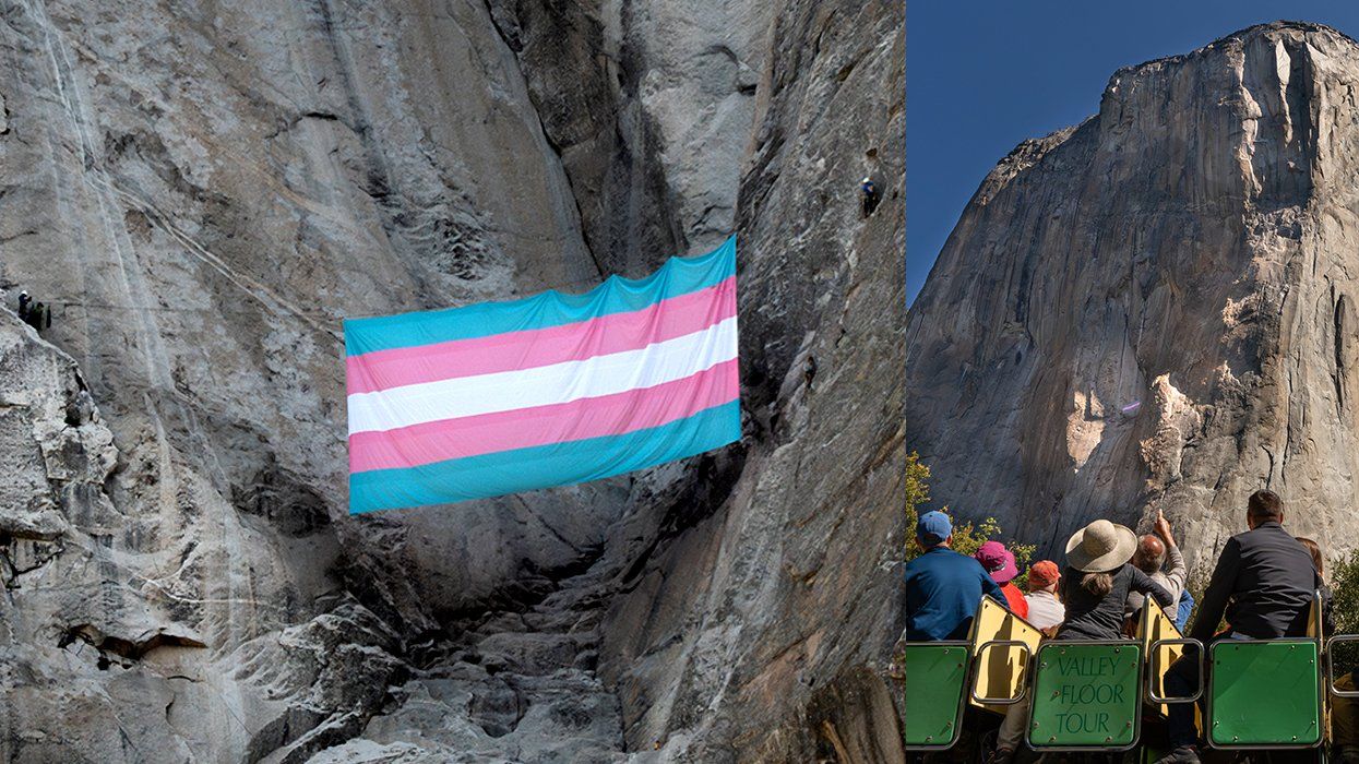 Activists unfurl huge transgender pride flag on El Capitan climb in California Yosemite National Park