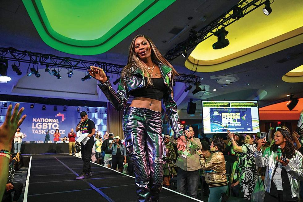 Actress and model Dominique Jackson walks the runway at Creating Change