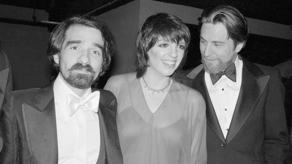 Actress Liza Minnelli, actor Robert DeNiroand director Martin Scorsese joke in the reception line at Alice Tully Hall.