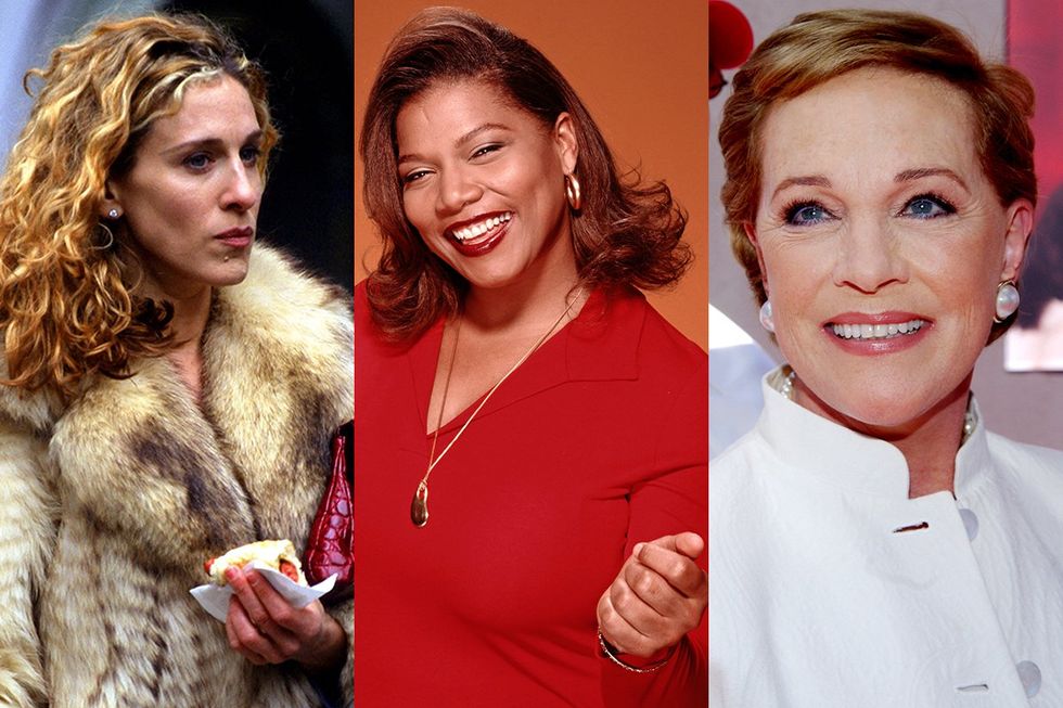 Actress Sarah Jessica Parker as Carrie Bradshaw 1998 Rapper and actress Queen Latifah 1998 Julie Andrews during The Princess Diaries 2 Royal Engagement World Premiere 2004