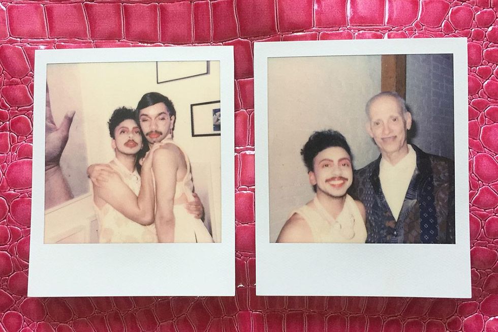 Adam Morello Reyes and Luna; Reyes and John Waters. Read about these Queer Biennial Polaroids below.