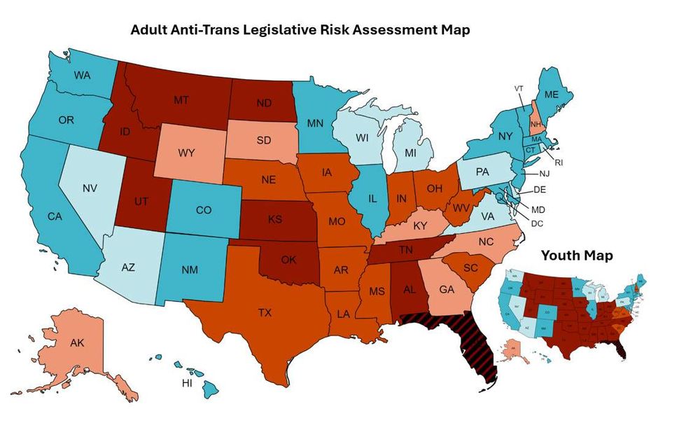 Adult Anti-Trans Legislative Risk Assessment Map