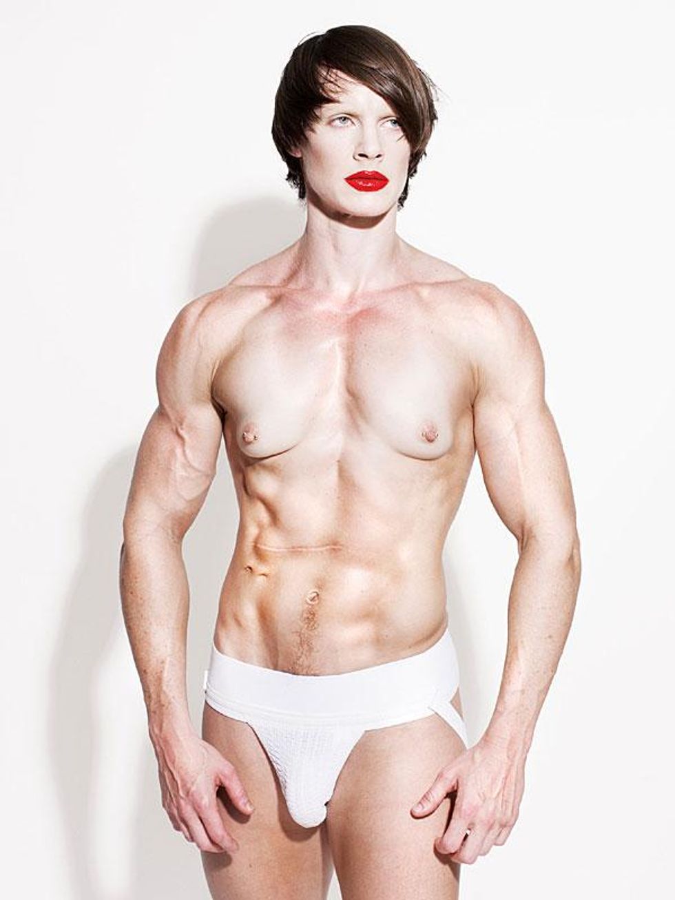 Advertisement Homage to Benglis, 2011. Photo by Cassils with Robin Black