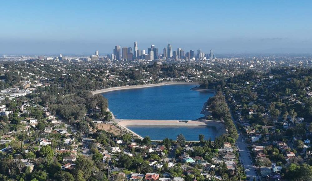 Aerial view of Silver Lake, California