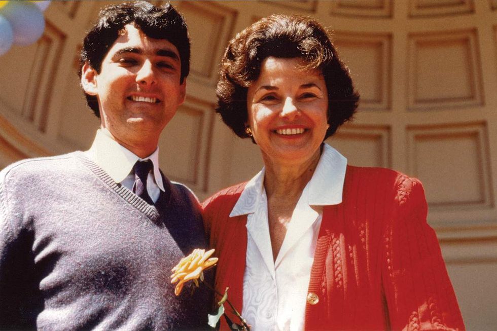 AIDS Walk founder Craig Miller with Dianne Feinstein at the first walk in 1987