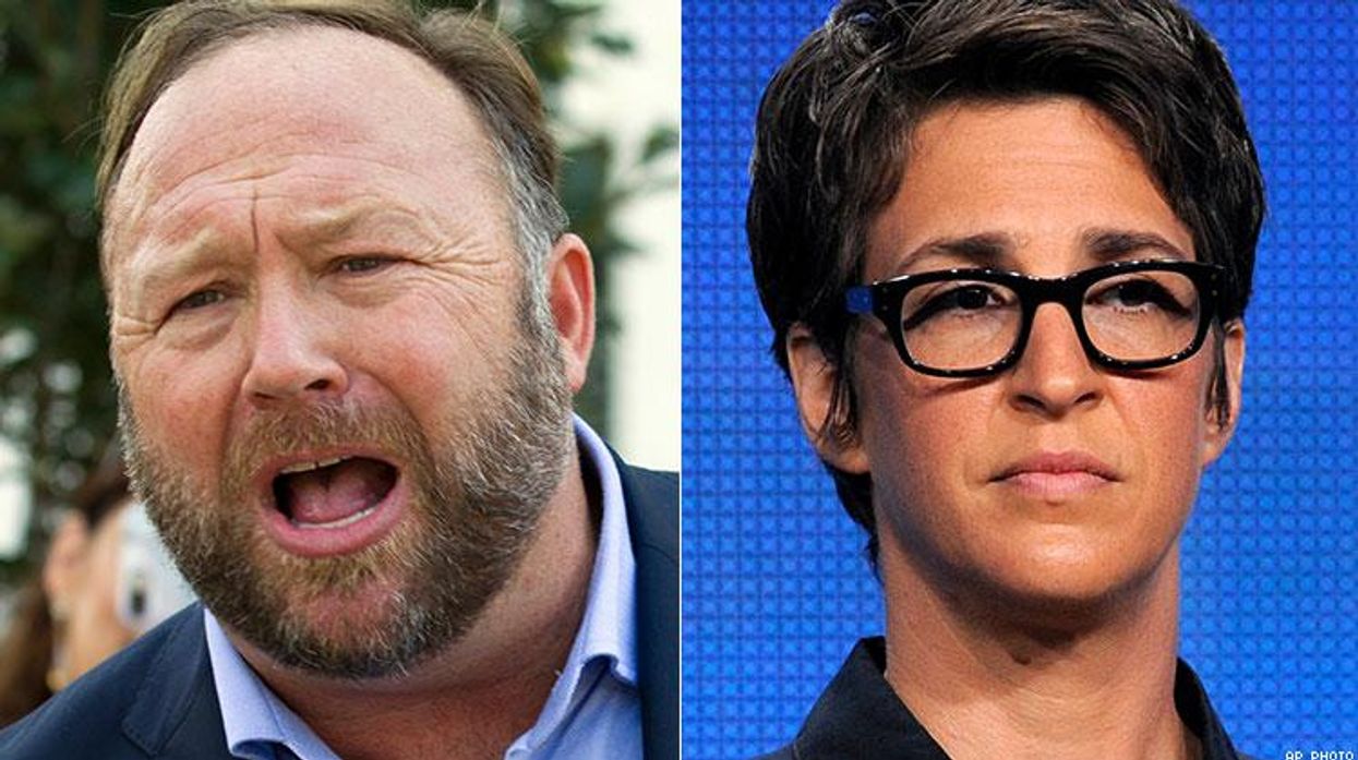Alex Jones and Rachel Maddow