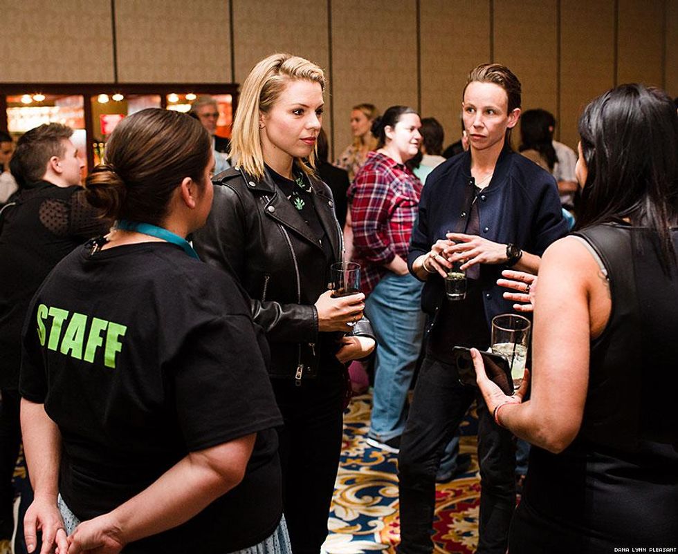 Ali Liebert (center) at Cocktails for Change