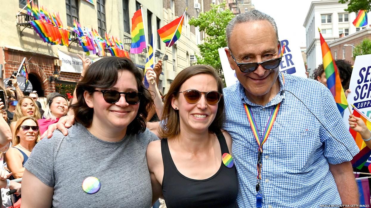 Alison Schumer, Elizabeth Weiland, and Chuck Schumer