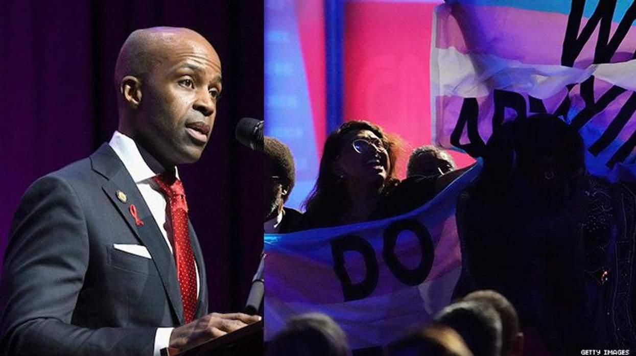 Alphonso David and trans protesters