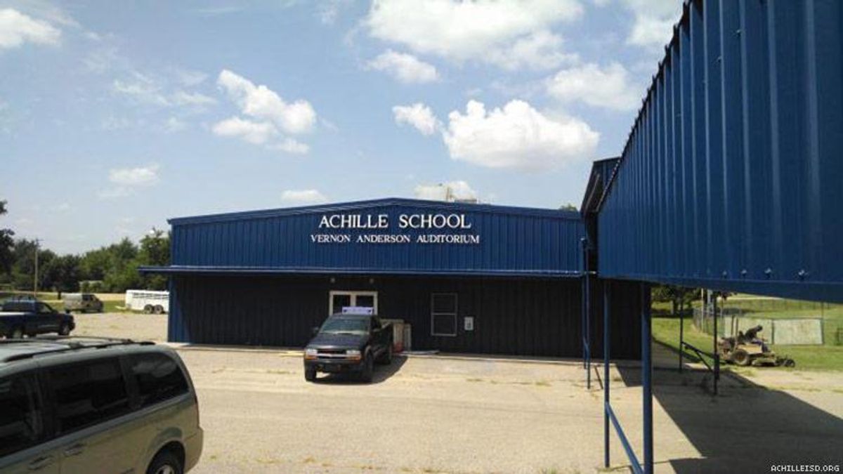 An auditorium for Achille school, Oklahoma