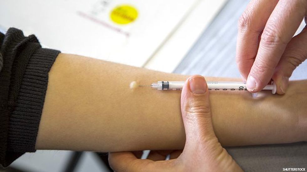 An intradermal vaccine is administered