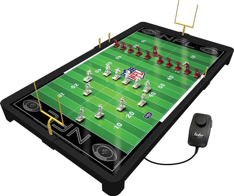 An updated childhood classic, Tudor Sports\u2019 Electric Football Game includes everything they need to start playing. ($60 and up, TudorGames.com)