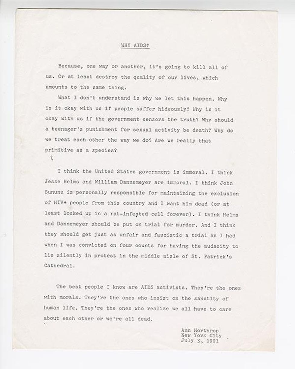 ANN NORTHROP, ACT UP New York, NYC 1992