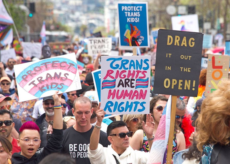 anti LGBTQ agenda negative impact overall health transgender support protest signs