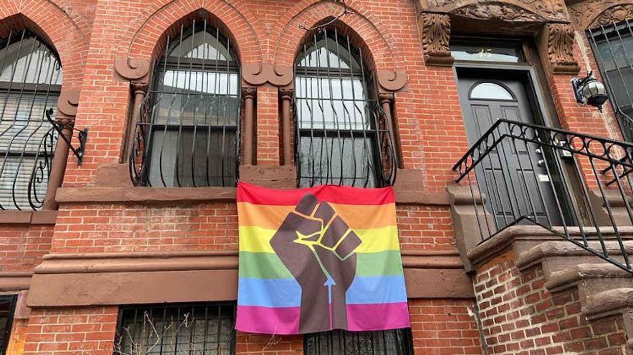 Apartment with Pride banner