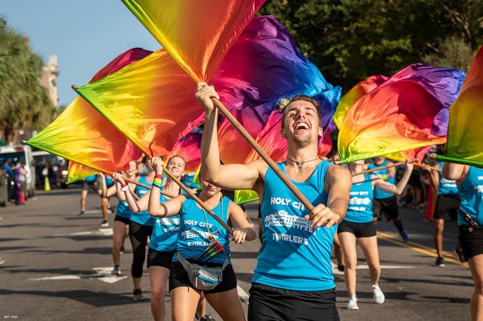 Armed with rainbows, tiaras, banners, and giant flags, the community in Charleston made a spirited Pride impression.