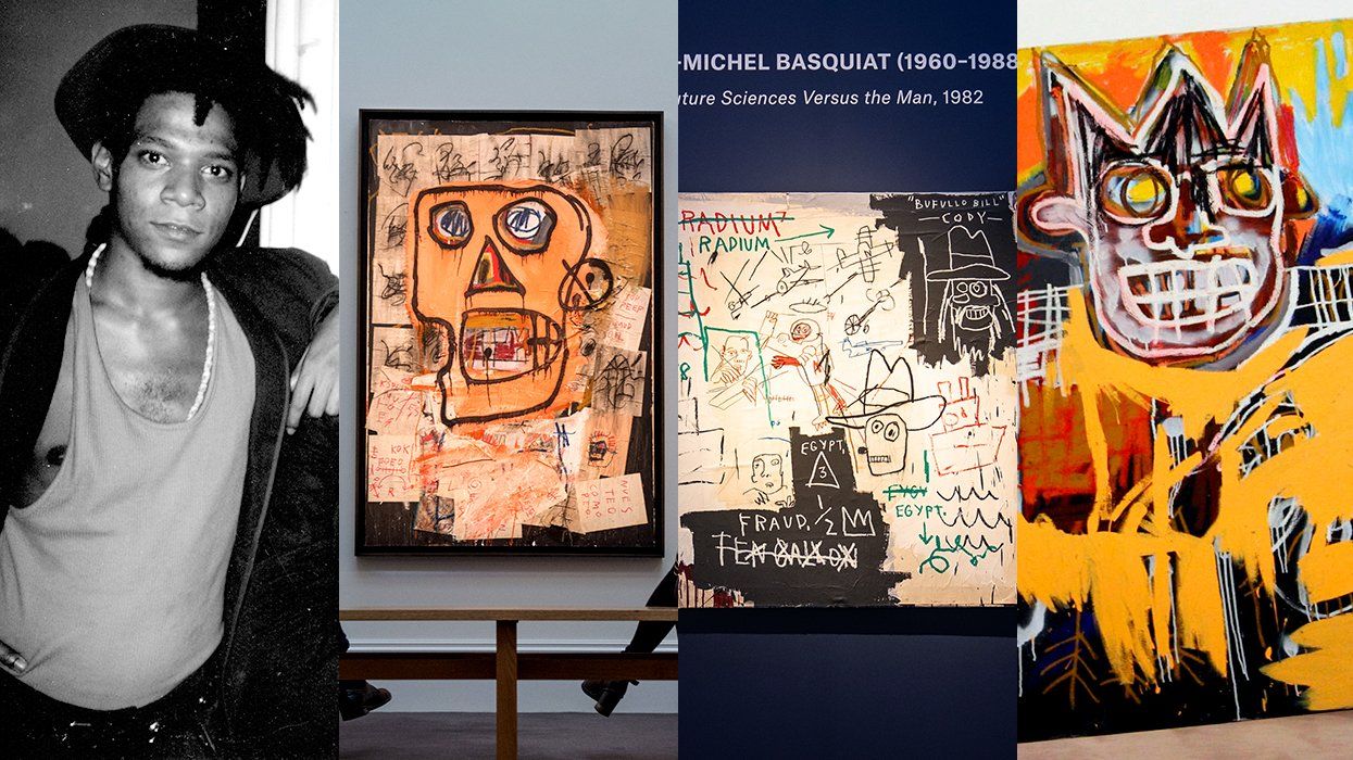 Artist Jean Michel Basquiat three of his famous paintings
