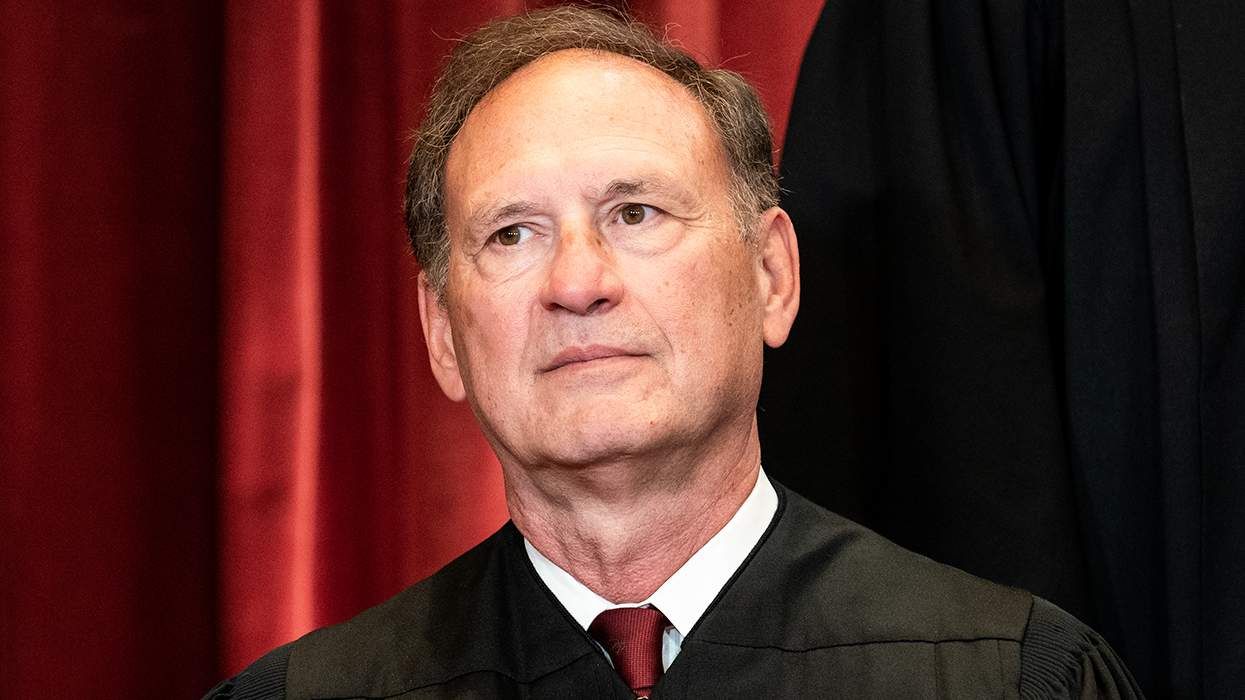 Associate Justice Samuel Alito sits for an official portrait of the Justices at the Supreme Court in Washington DC