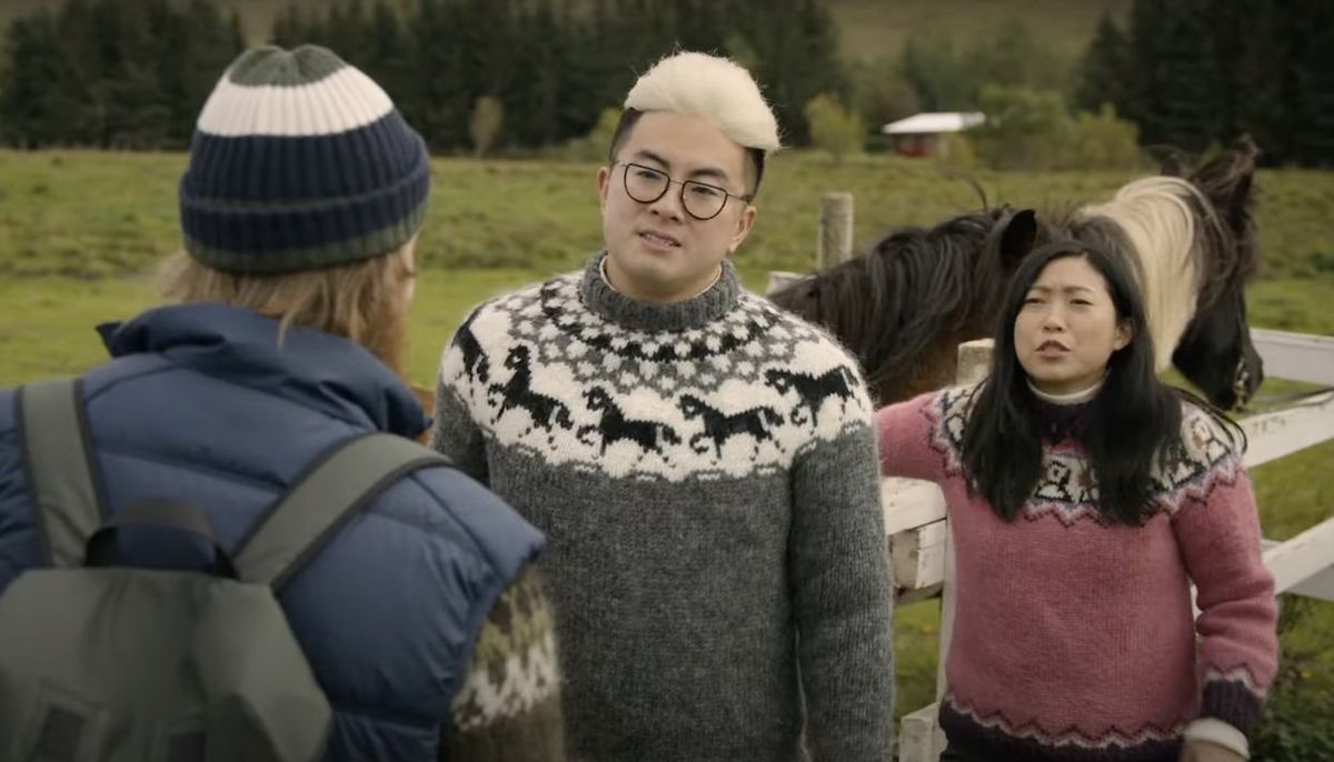 Awkwafina and Bowen Yang in Iceland
