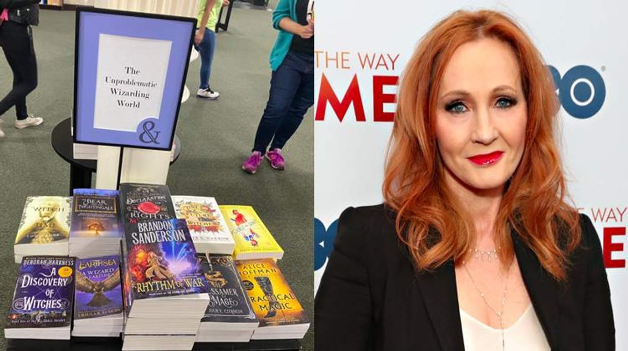 Barnes & Nobel sign and JK Rowling